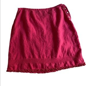 Gap Linen Skirt with Side Buttons and Details at Hem. Size 8. Pink. Gently used.